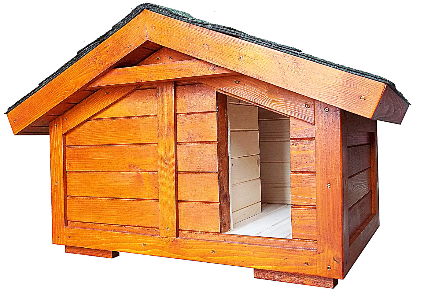 Kvalitný zateplený domček pre 1 – 2 mačky AZRAEL s áčkovou strechou. Na fotografii v odtieni PÍNIA (nižšie si môžete vybrať iný).